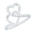 Certified Moissanite 2 Heart Promise Ring