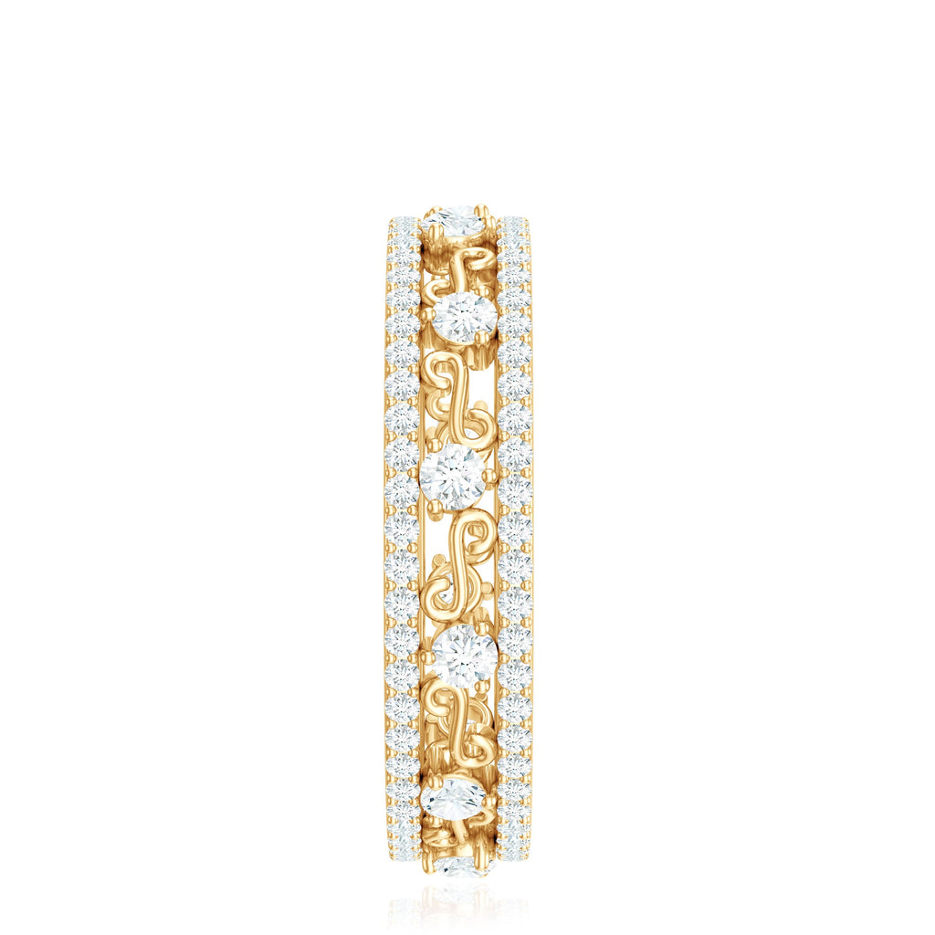 Certified Moissanite Wedding Band