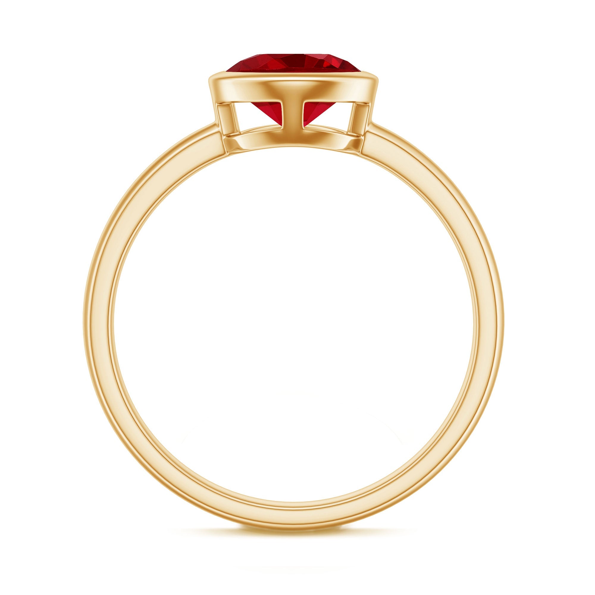Bezel Set 2.3 Carat Lab Created Ruby Solitaire Engagement Ring