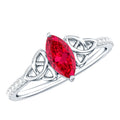 0.75 Carat Lab Grown Ruby Celtic Knot Ring with Diamond