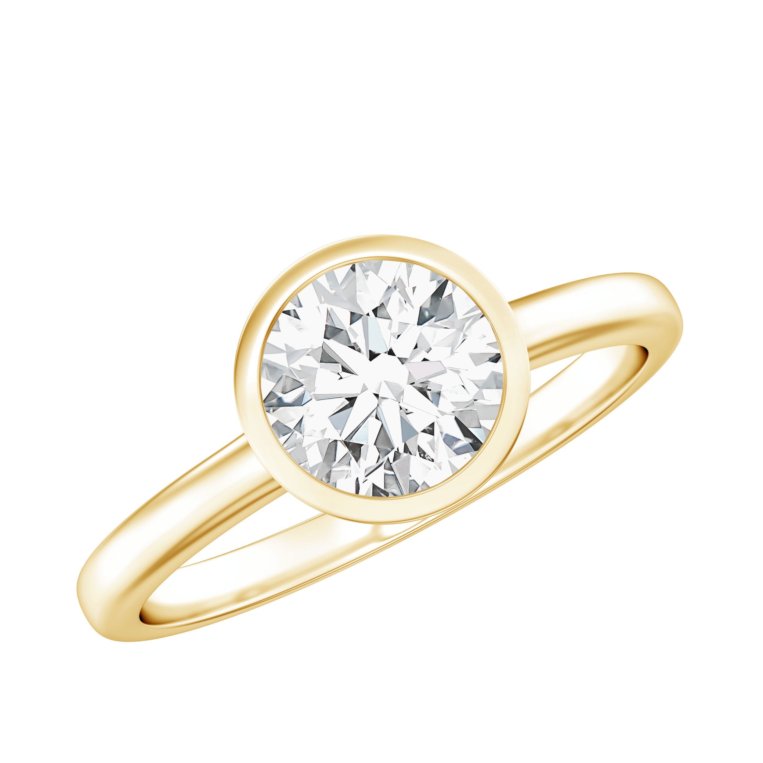 1.3 CT Moissanite Bezel Set Engagement Ring For Women