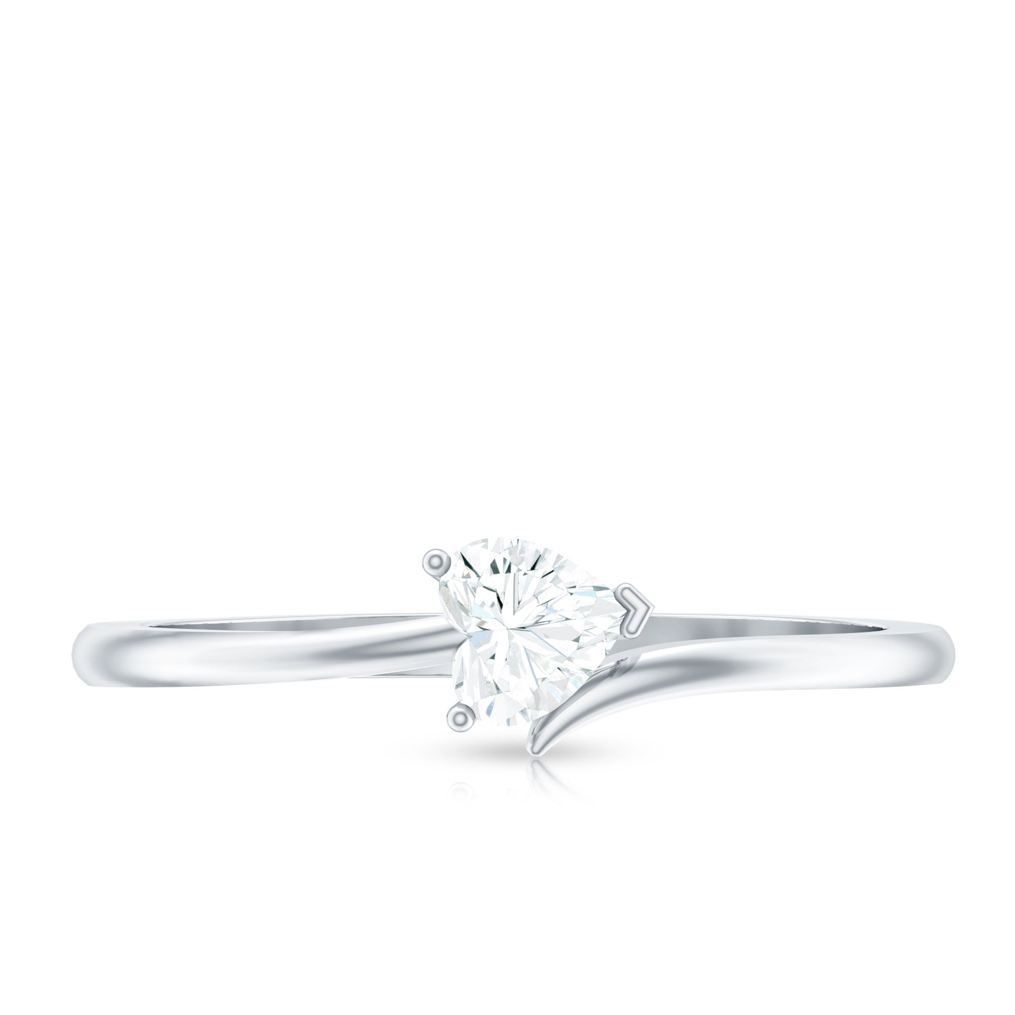 Heart Shaped Moissanite Dainty Promise Ring for Her