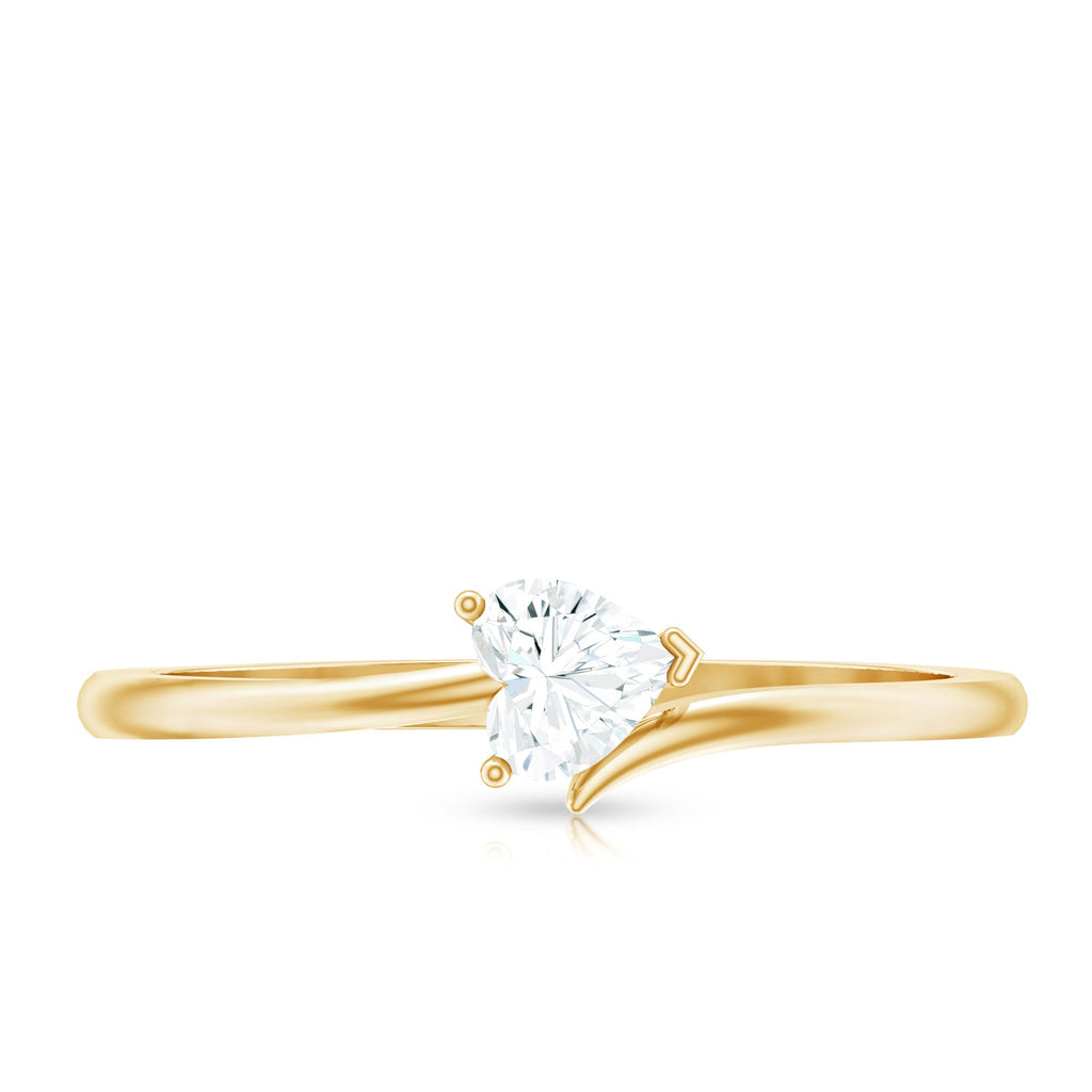 Heart Shaped Moissanite Dainty Promise Ring for Her
