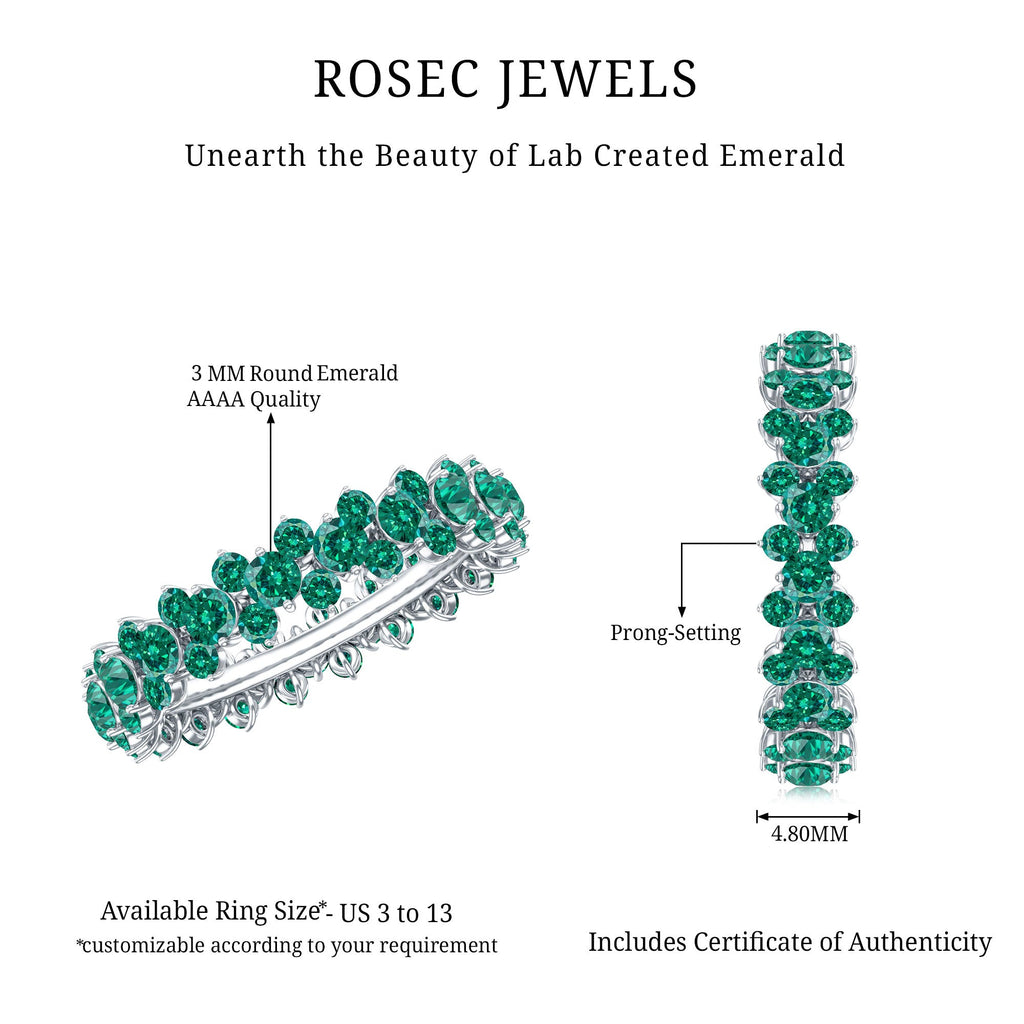 Certified Lab Grown Emerald Eternity Anniversary Band