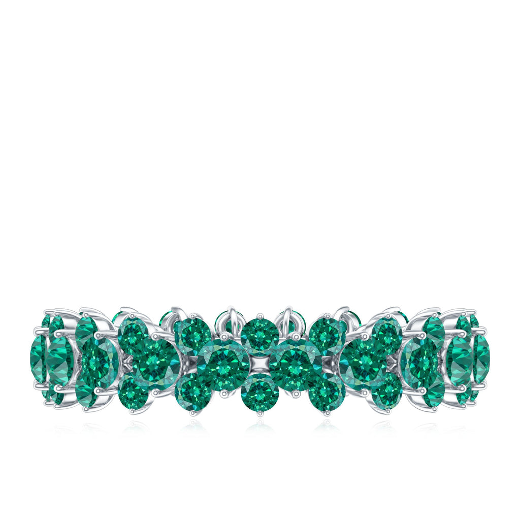 Certified Lab Grown Emerald Eternity Anniversary Band