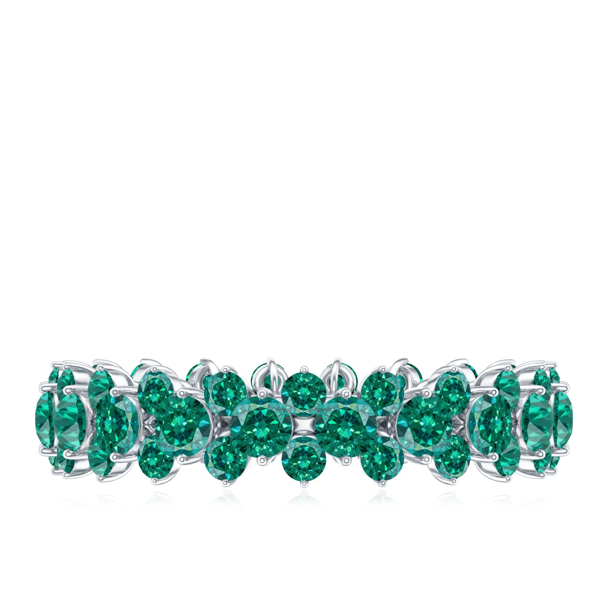 Certified Lab Grown Emerald Eternity Anniversary Band