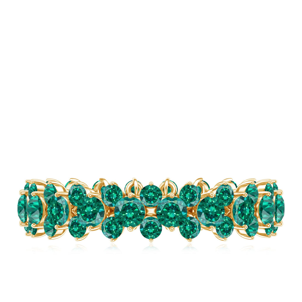 Certified Lab Grown Emerald Eternity Anniversary Band