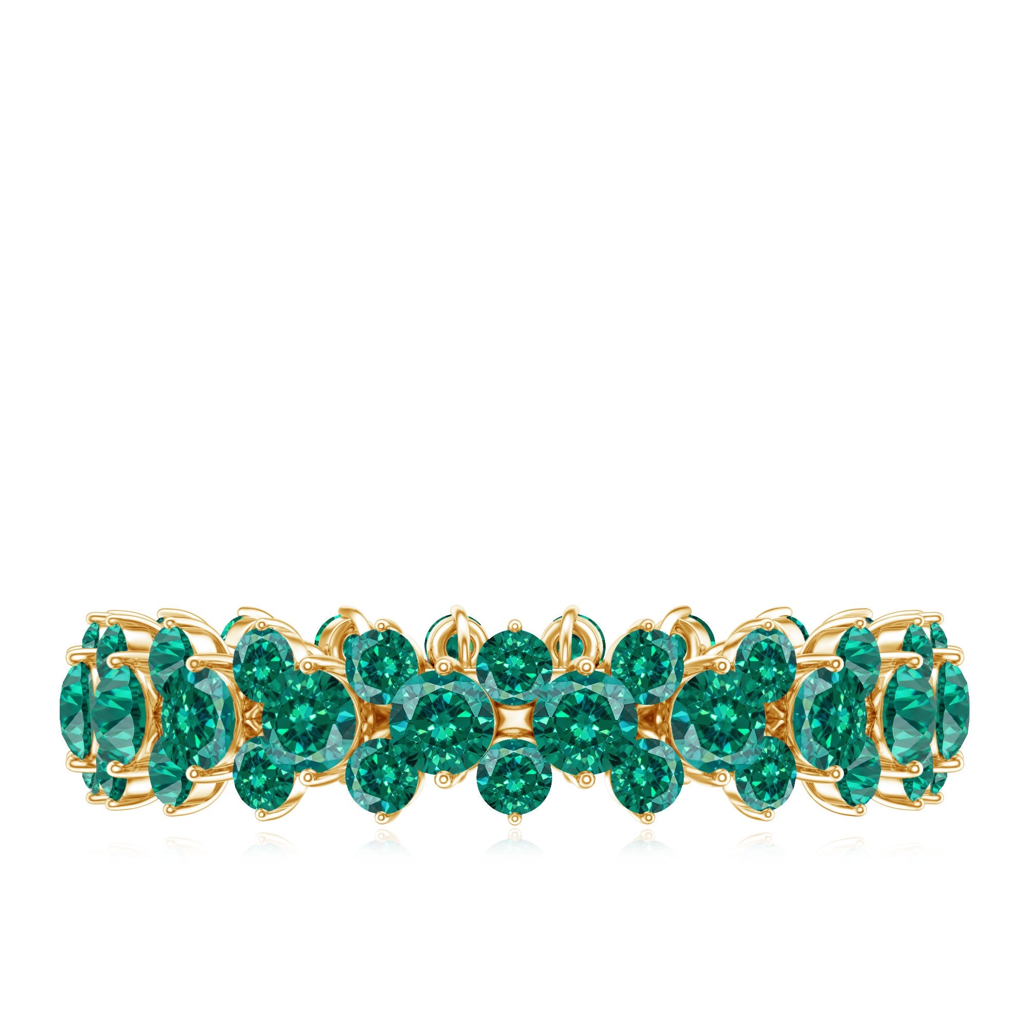 Certified Lab Grown Emerald Eternity Anniversary Band