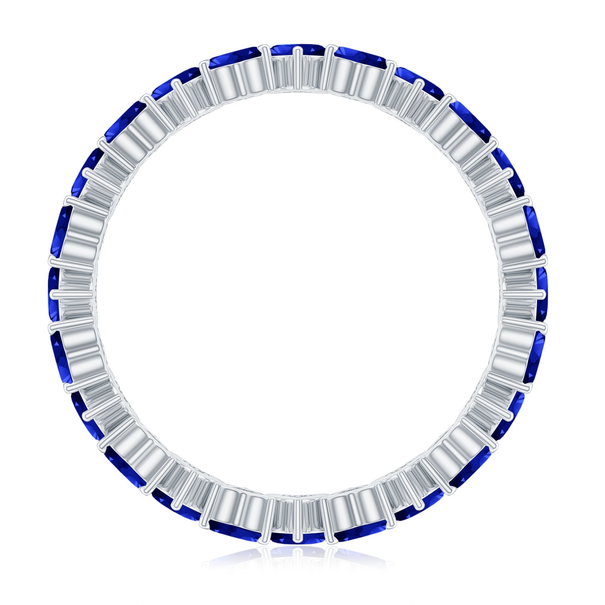 Certified Lab Grown Blue Sapphire Heart Eternity Band for Women