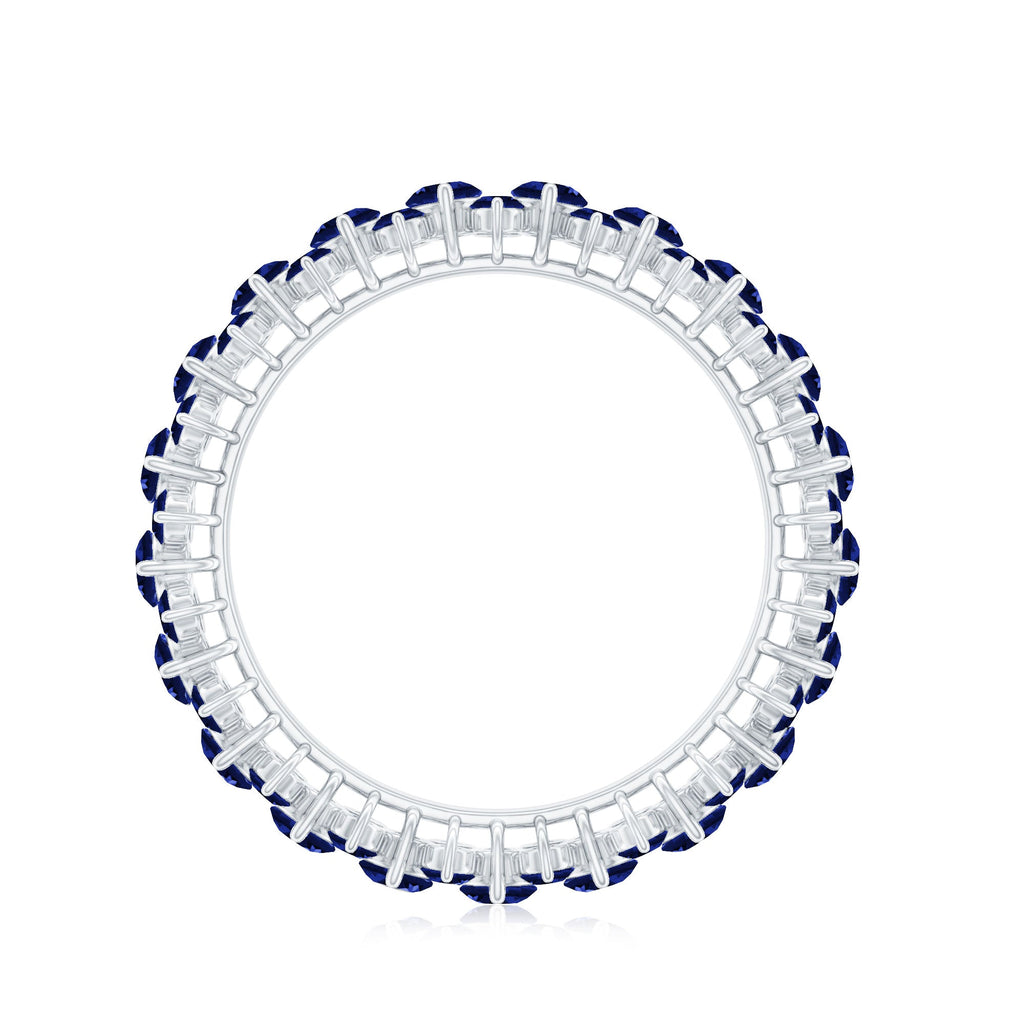 Certified Lab Grown Blue Sapphire Eternity Band Ring for Women