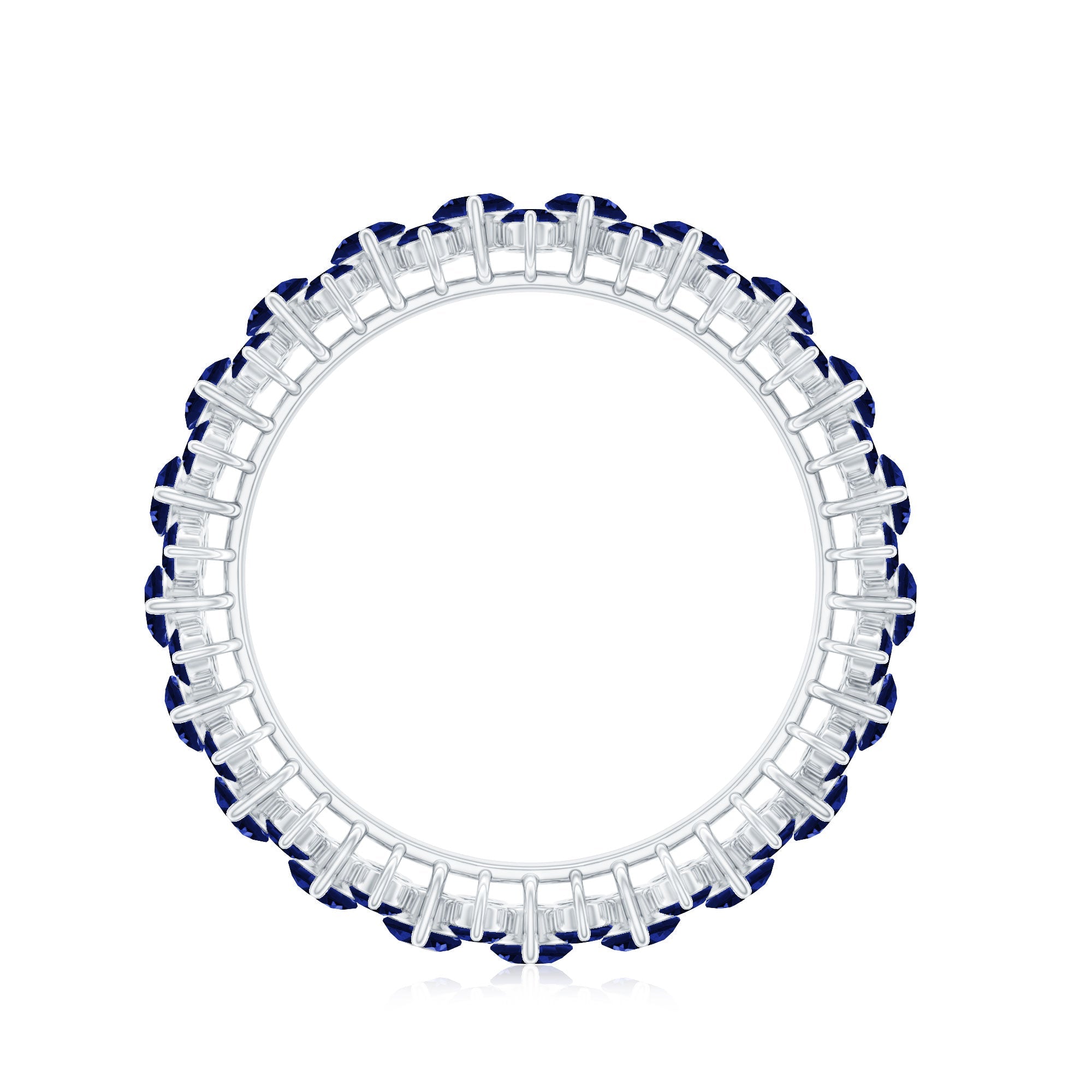 Certified Lab Grown Blue Sapphire Eternity Band Ring for Women