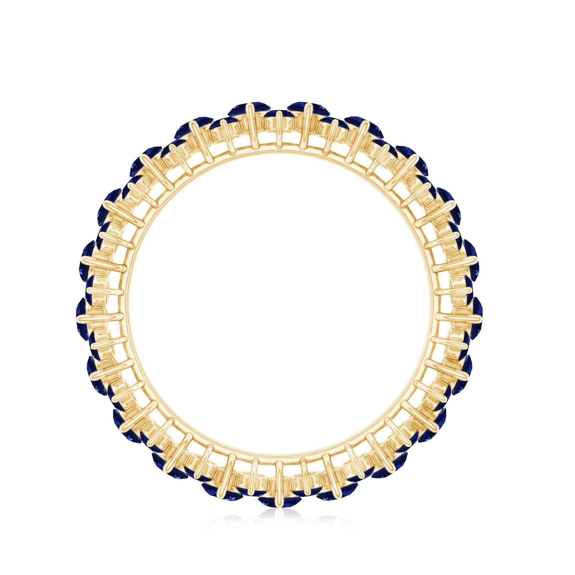 Certified Lab Grown Blue Sapphire Eternity Band Ring for Women