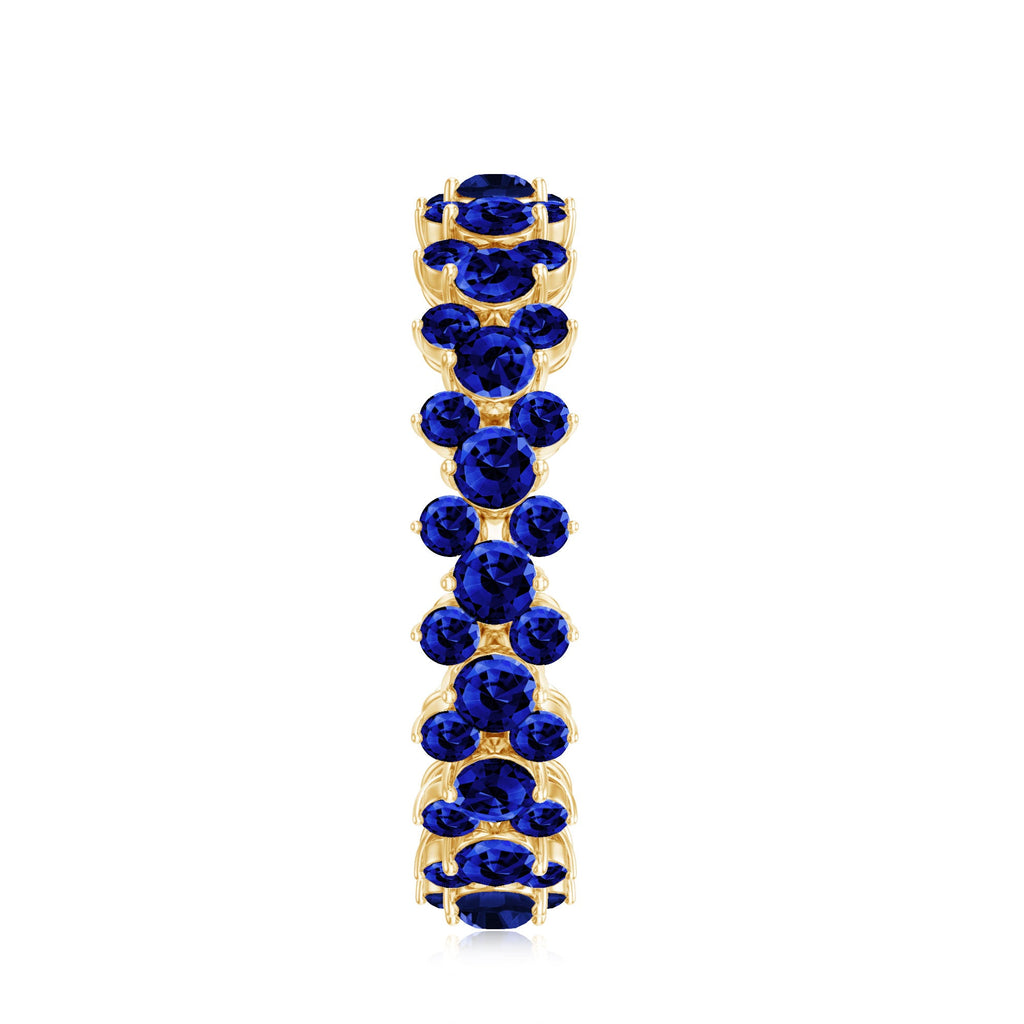 Certified Lab Grown Blue Sapphire Eternity Band Ring for Women