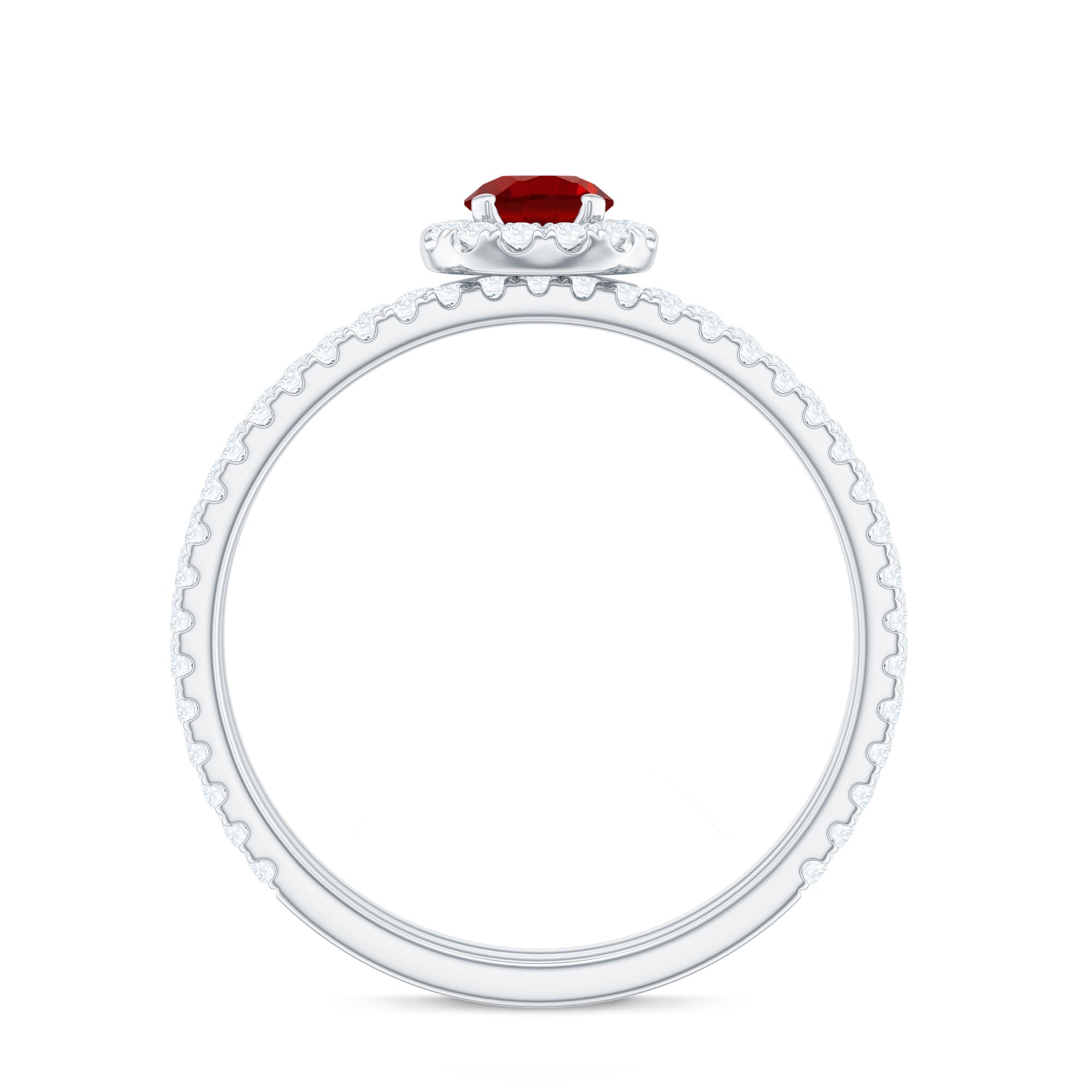 Certified Lab Grown Ruby Minimal Engagement Ring with Enhancer