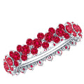 Lab Created Ruby Cluster Wedding Band for Women
