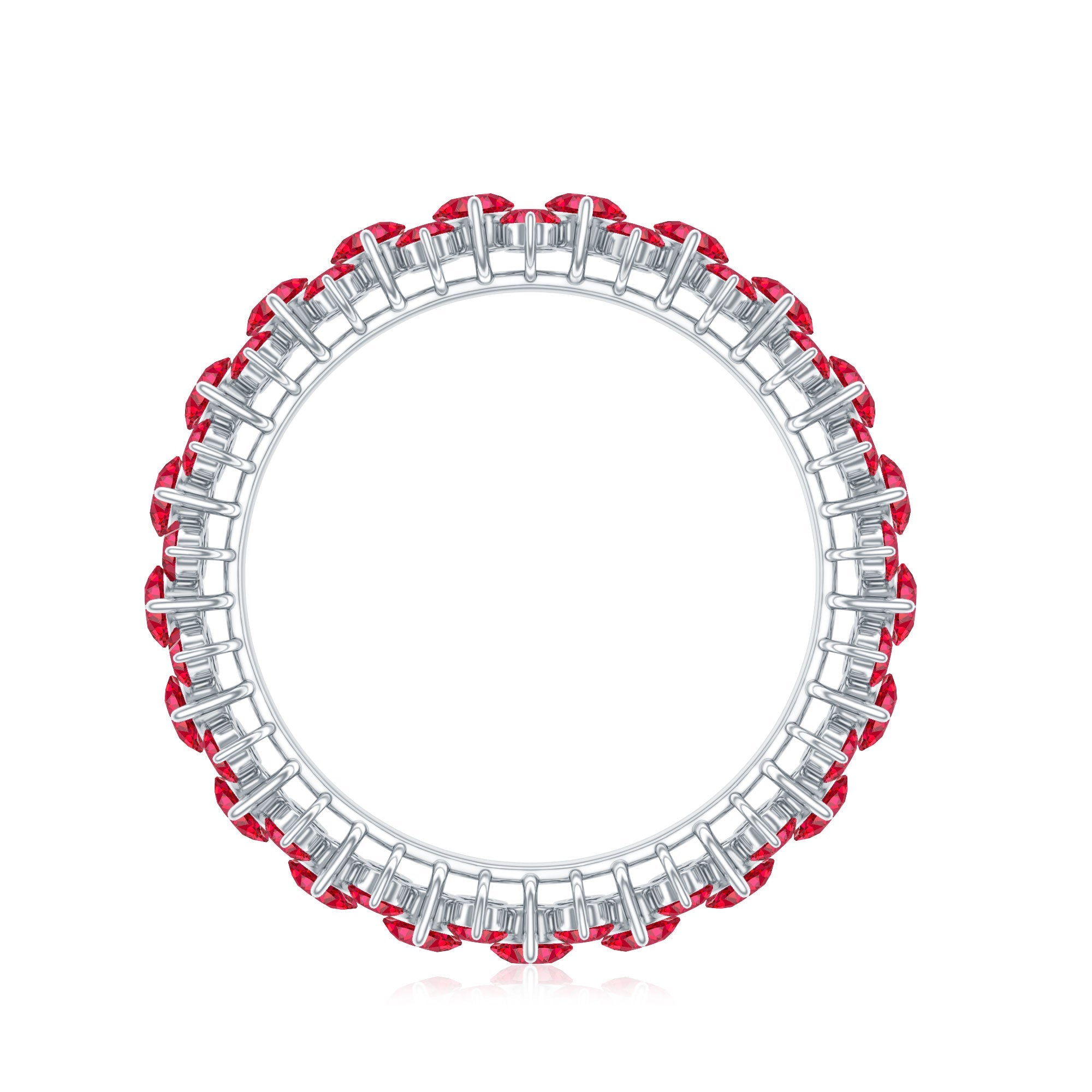Lab Created Ruby Cluster Wedding Band for Women