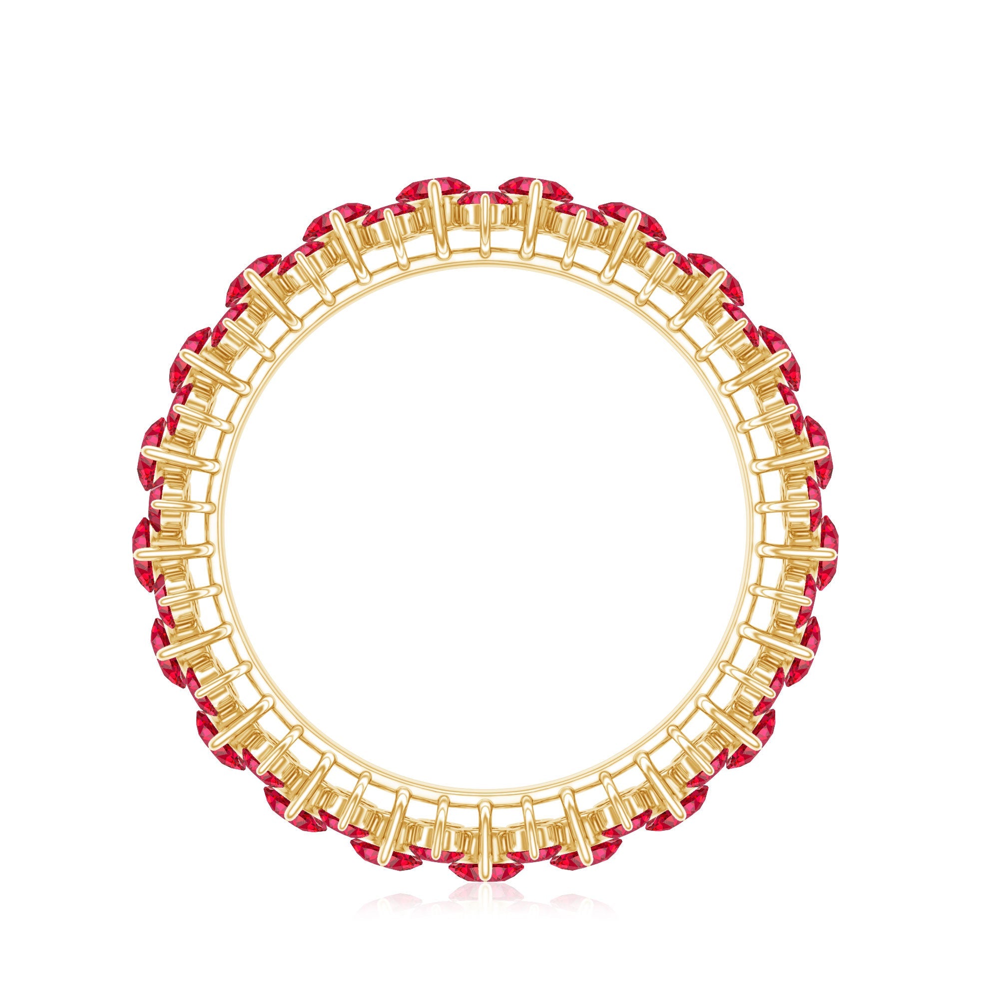 Lab Created Ruby Cluster Wedding Band for Women