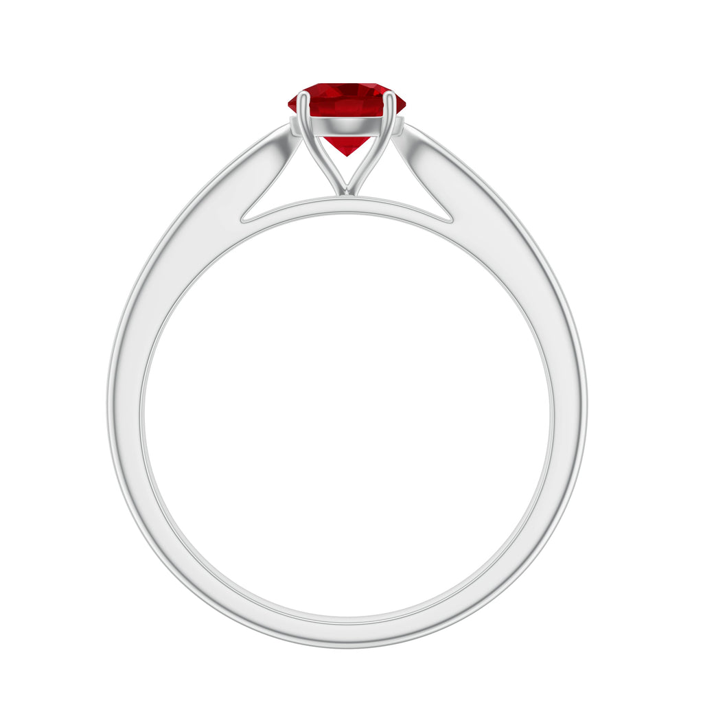 Solitaire Lab Made Ruby Promise Ring with Certificate