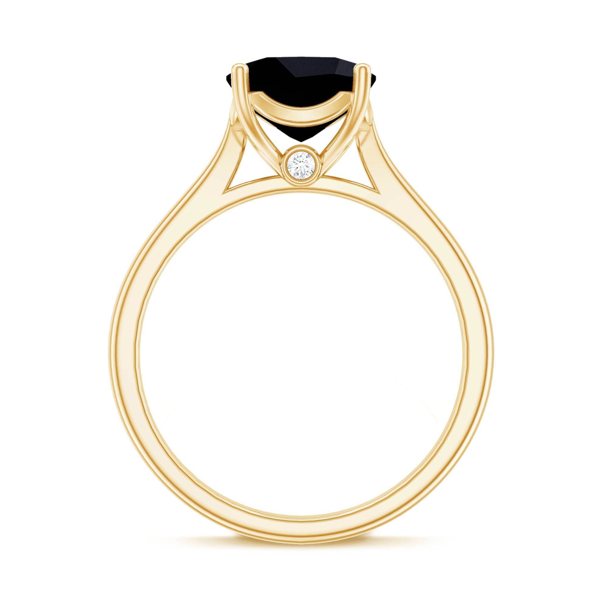 2 Carat Cushion Cut Black Onyx Solitaire Engagement Ring