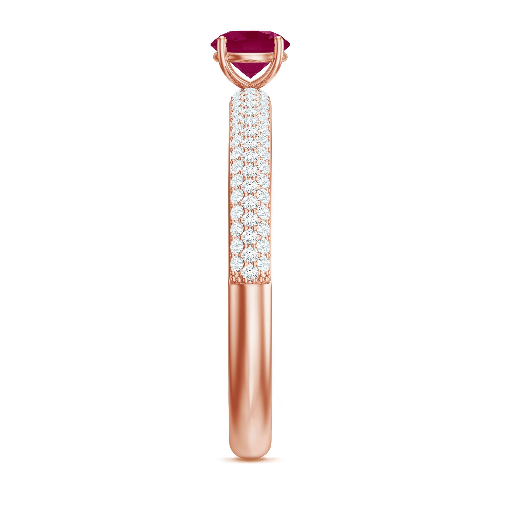 Natural Ruby Diamond Engagement Ring for Women