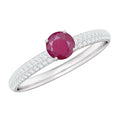 Natural Ruby Diamond Engagement Ring for Women