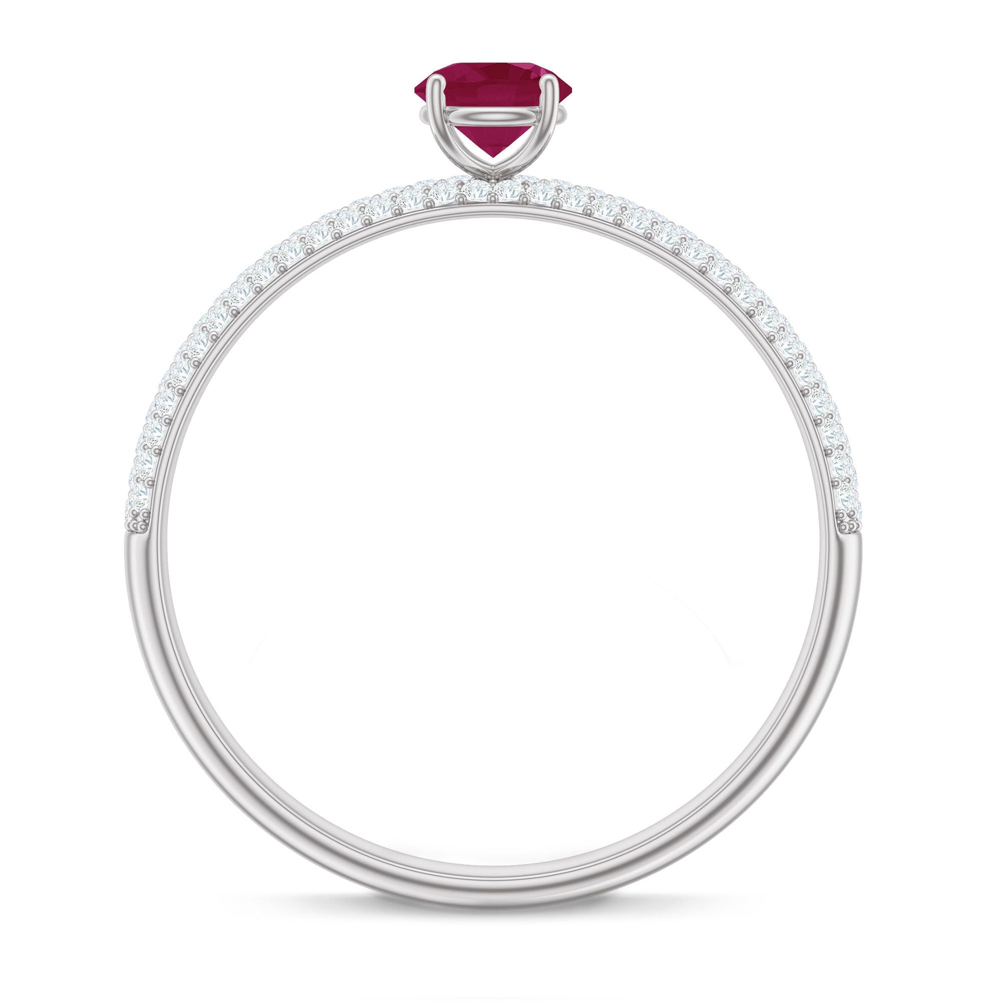 Natural Ruby Diamond Engagement Ring for Women