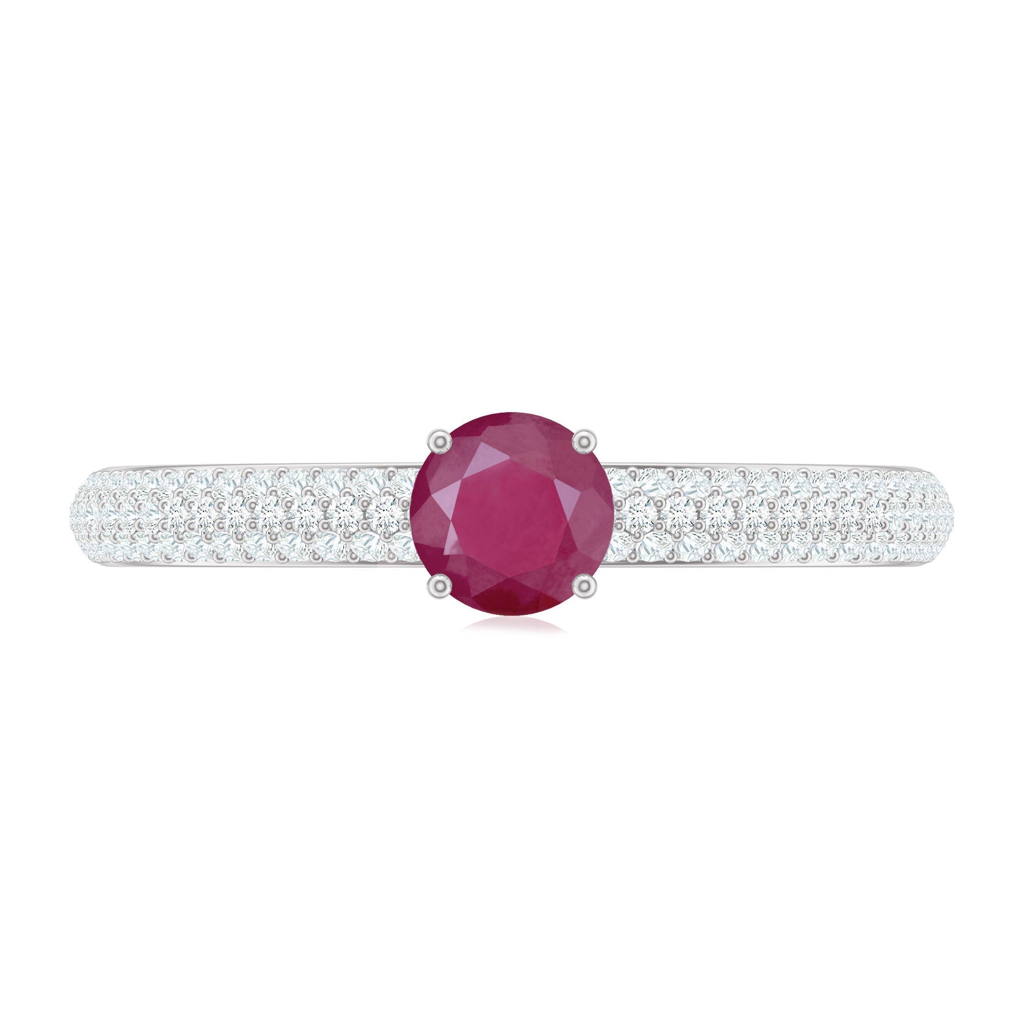 Natural Ruby Diamond Engagement Ring for Women