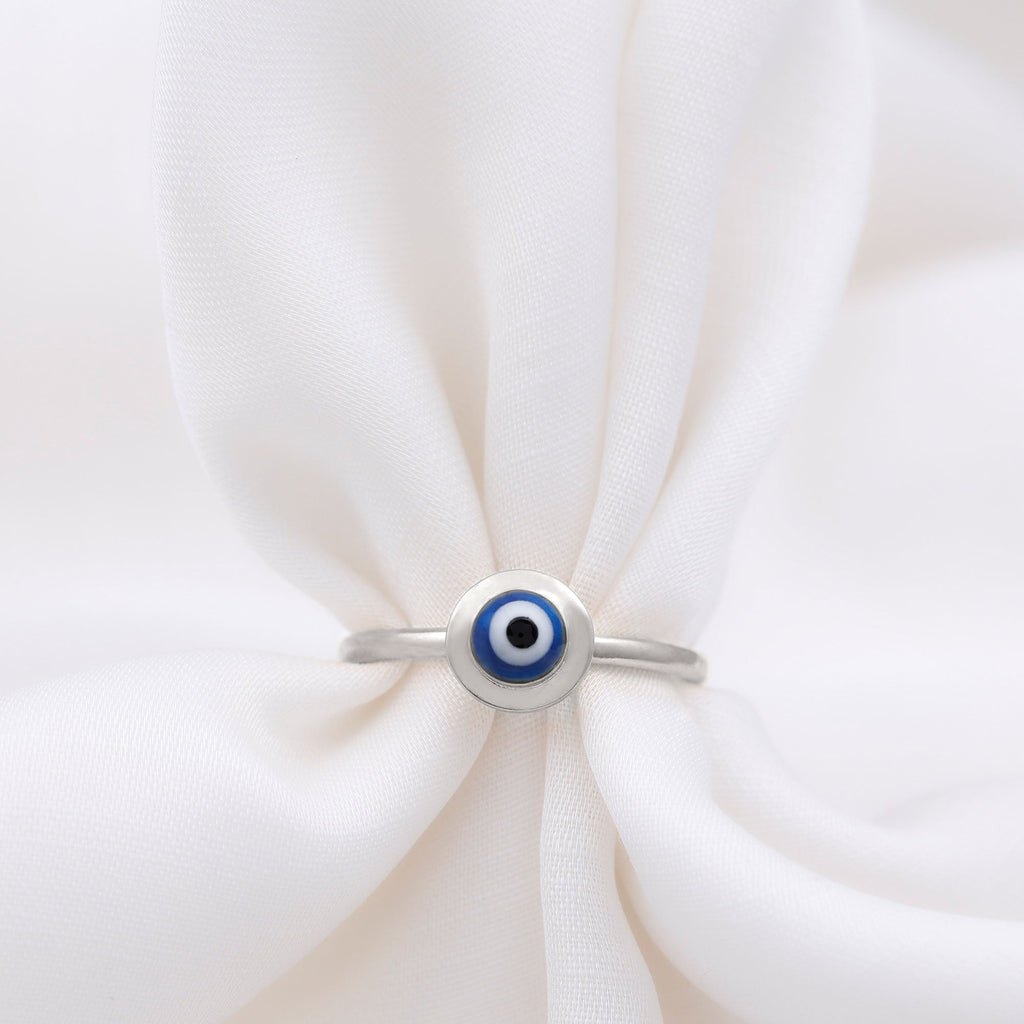 Enamel Evil Eye Promise Ring for Women