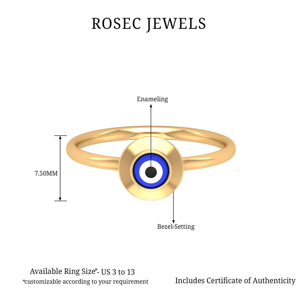 Enamel Evil Eye Promise Ring for Women