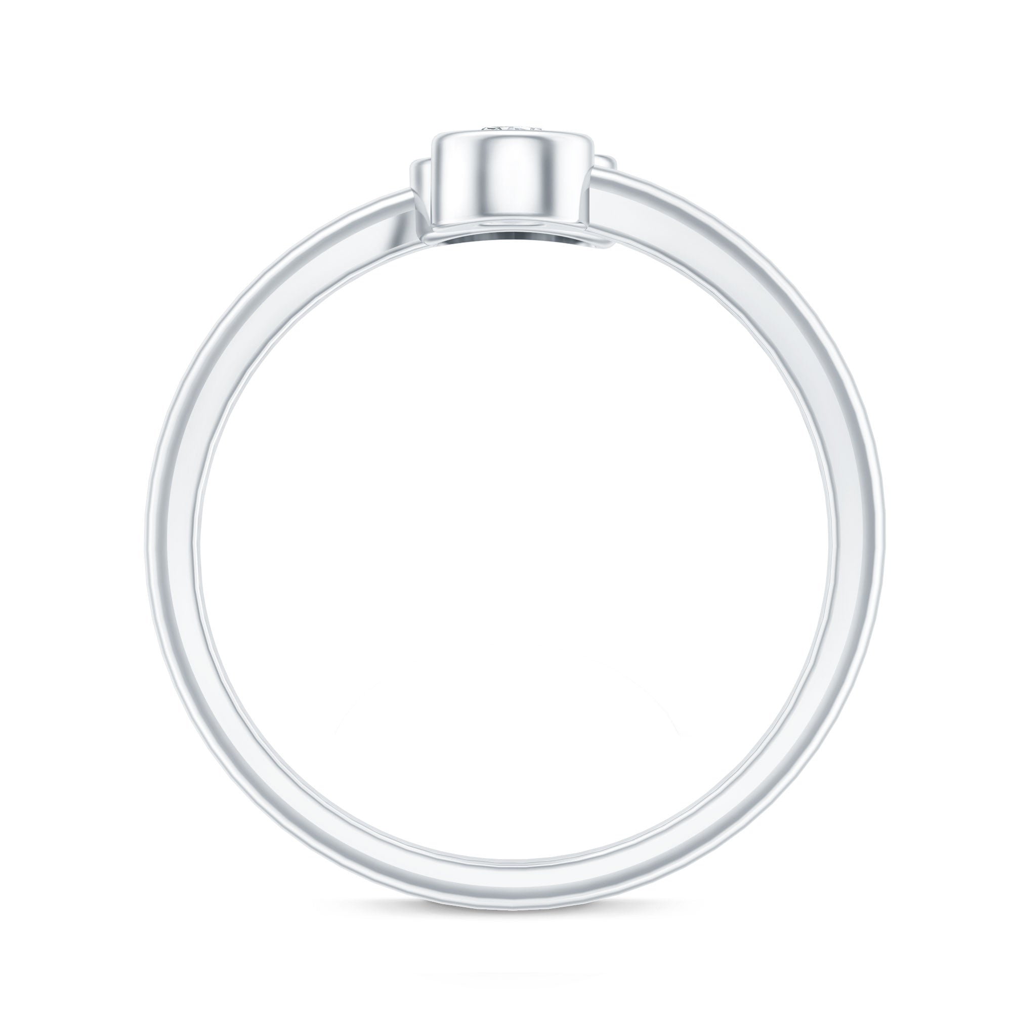Bezel Set Moissanite and Enameled Evil Eye Ring