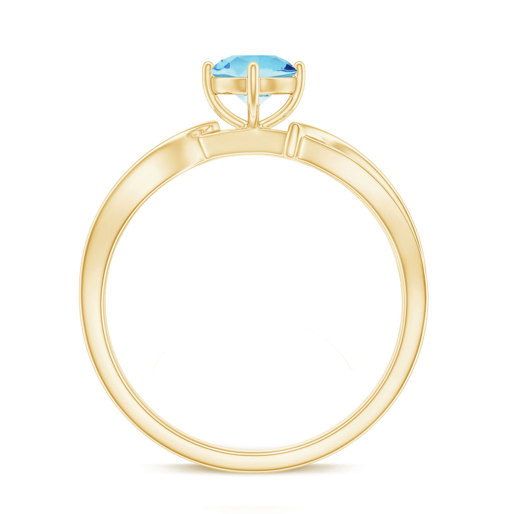 Real 0.8 Ct Aquamarine and Diamond Infinity Engagement Ring