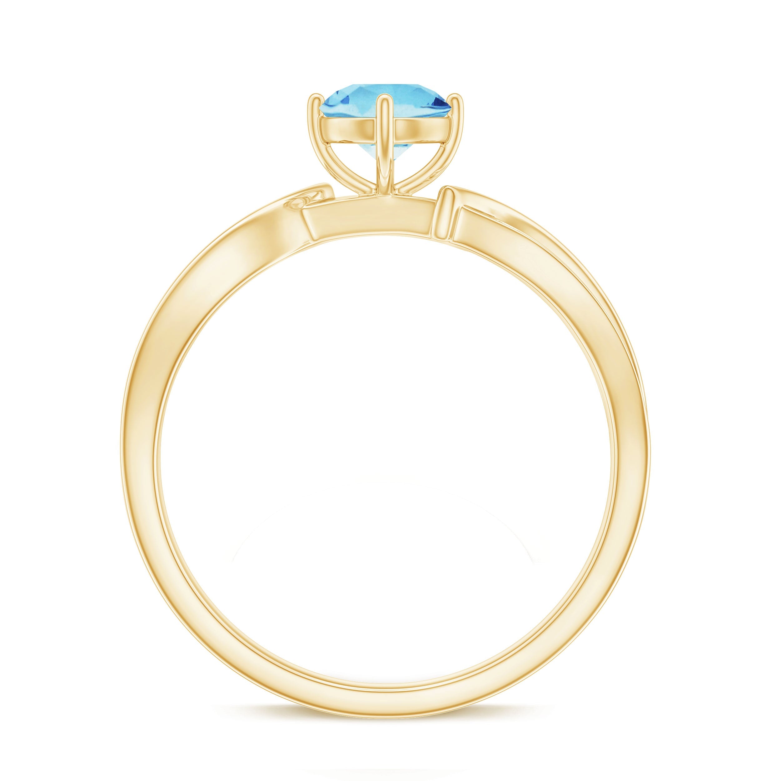 Real 0.8 Ct Aquamarine and Diamond Infinity Engagement Ring