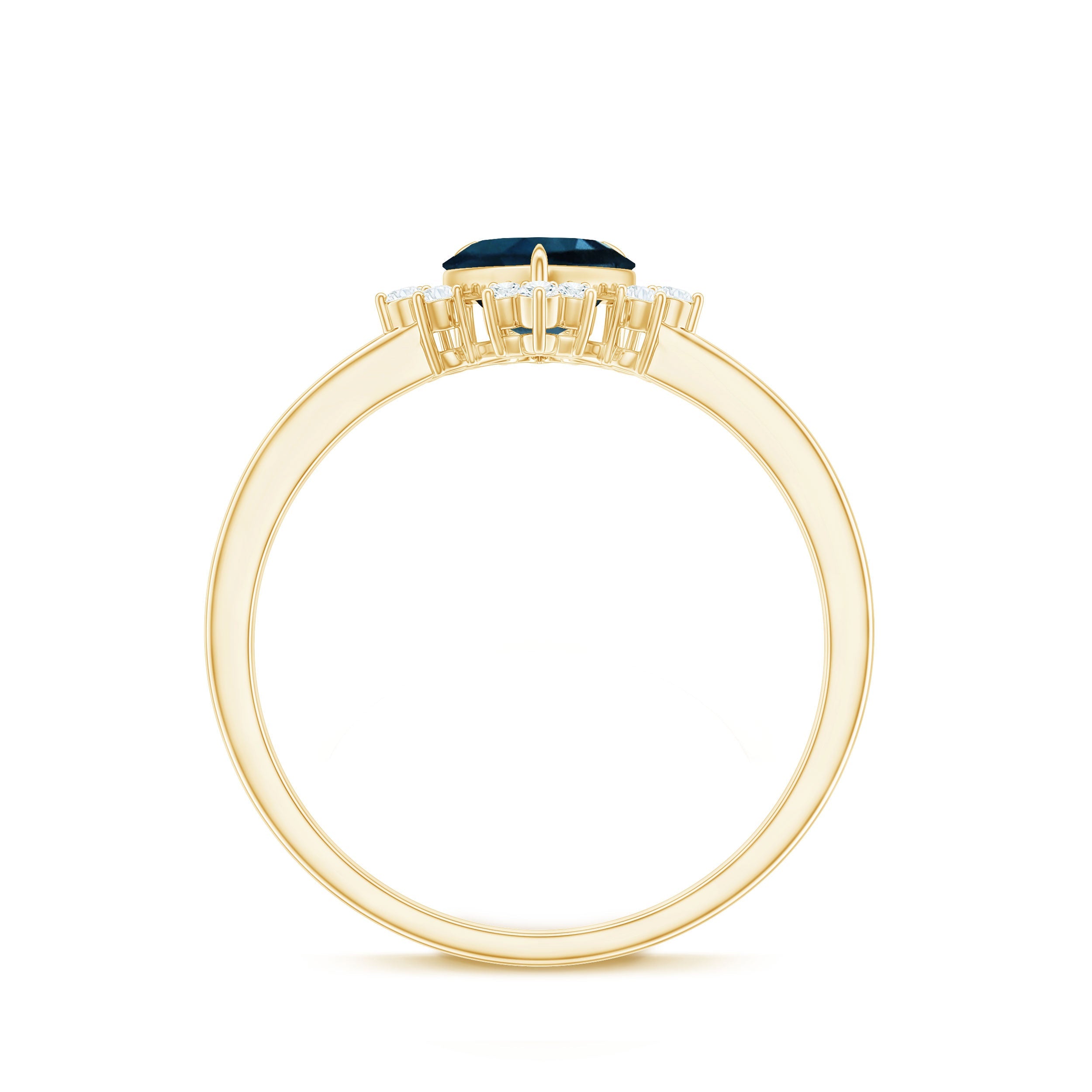 2 Carat Heart London Blue Topaz Engagement Ring with Diamond