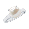 Freshwater Pearl Solitaire with Diamond Ring