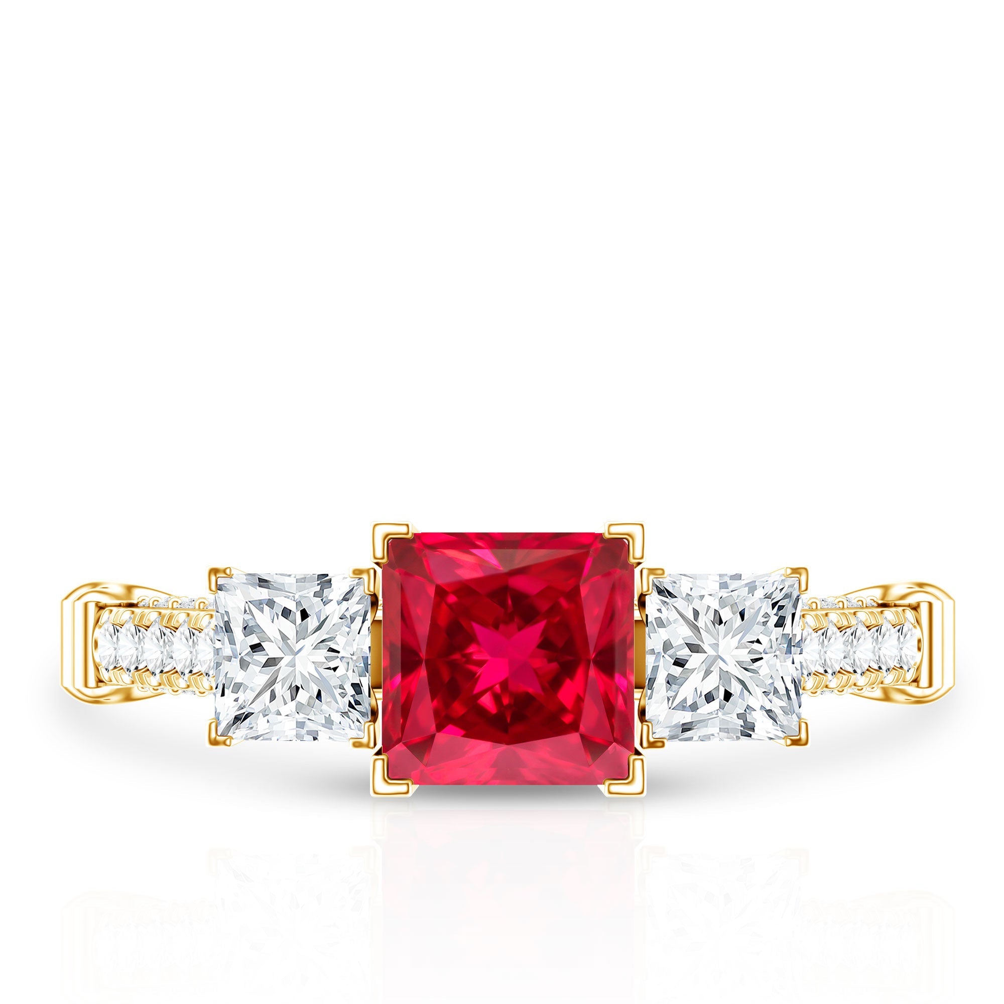Lab Grown Ruby Vintage Looking Engagement Ring With Certificate