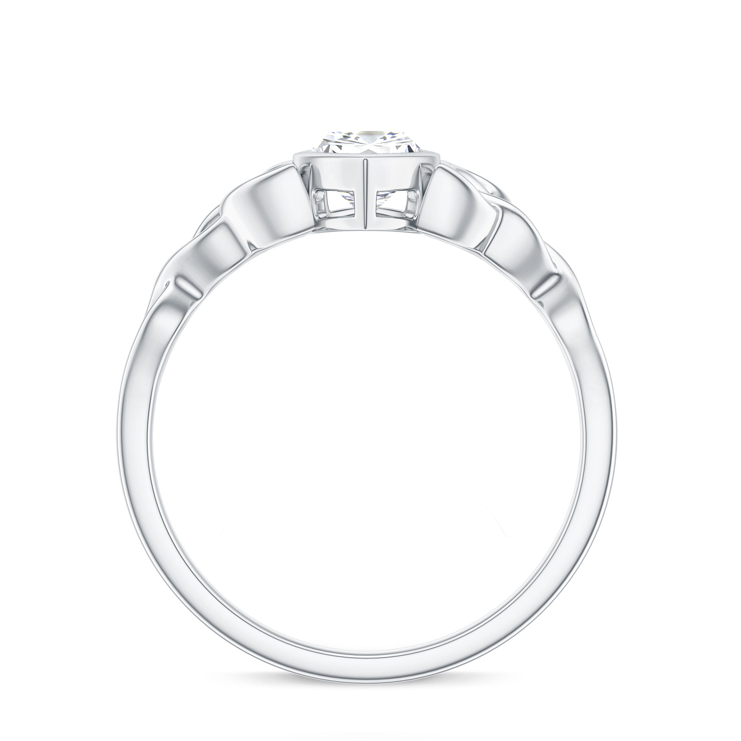 Moissanite 1 Carat Marquise Cut Engagement Ring in Bezel Setting