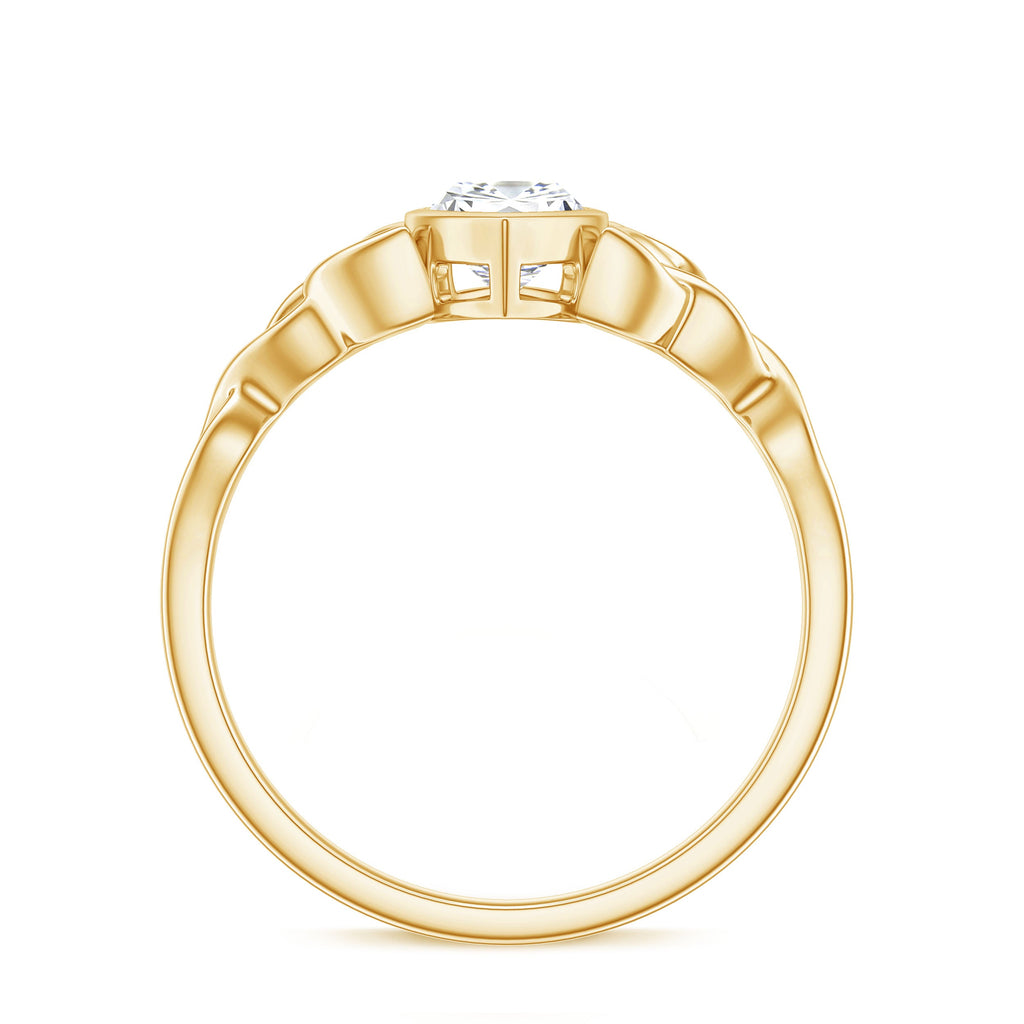 Moissanite 1 Carat Marquise Cut Engagement Ring in Bezel Setting