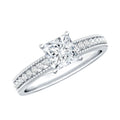 Moissanite Solitaire Engagement Ring with Princess Cut