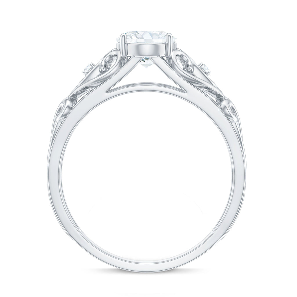 1.2 Carat Oval Cut Vintage Inspired Moissanite Filigree Engagement Ring