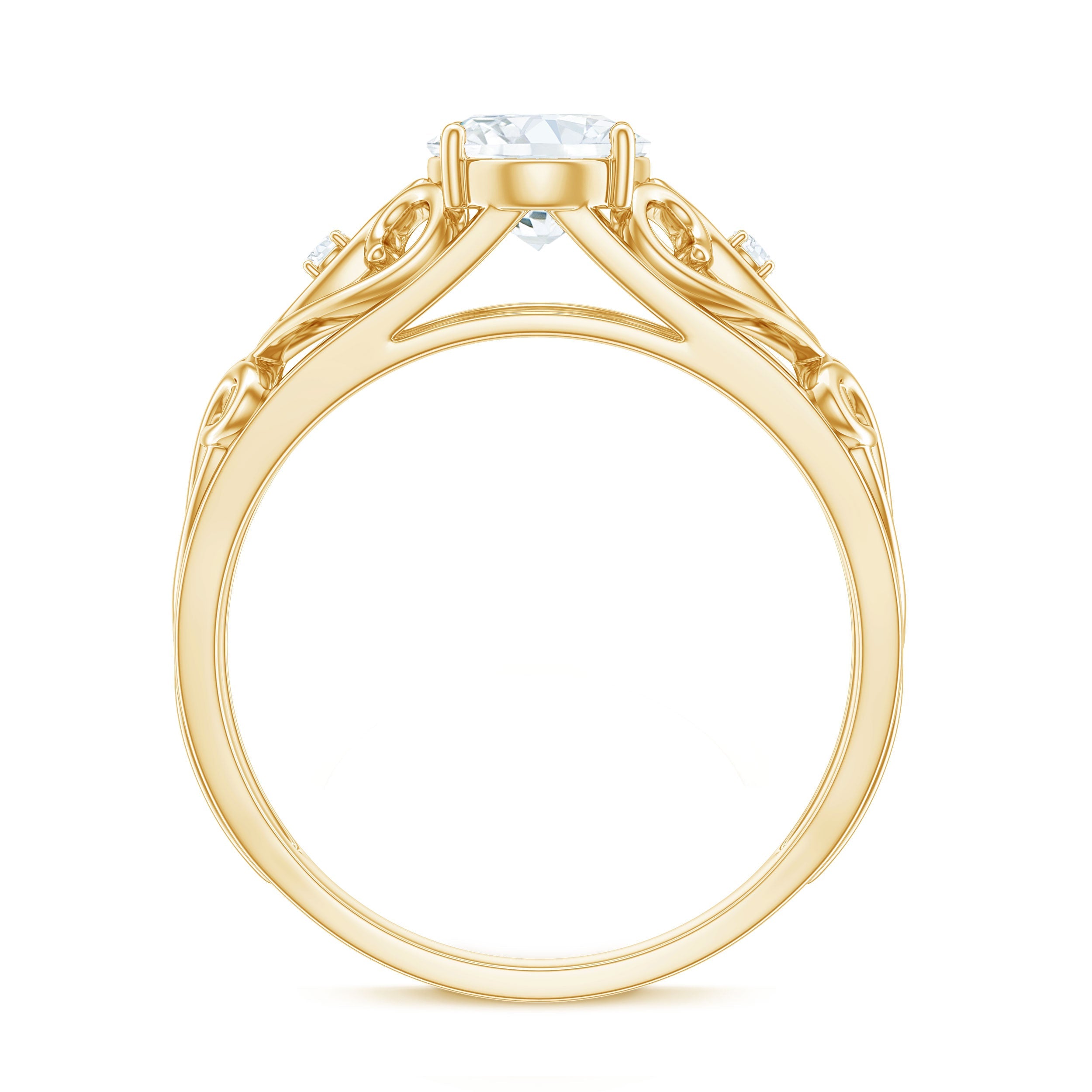 1.2 Carat Oval Cut Vintage Inspired Moissanite Filigree Engagement Ring
