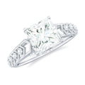 3 Carat Princess Cut Certified Moissanite Solitaire Engagement Ring