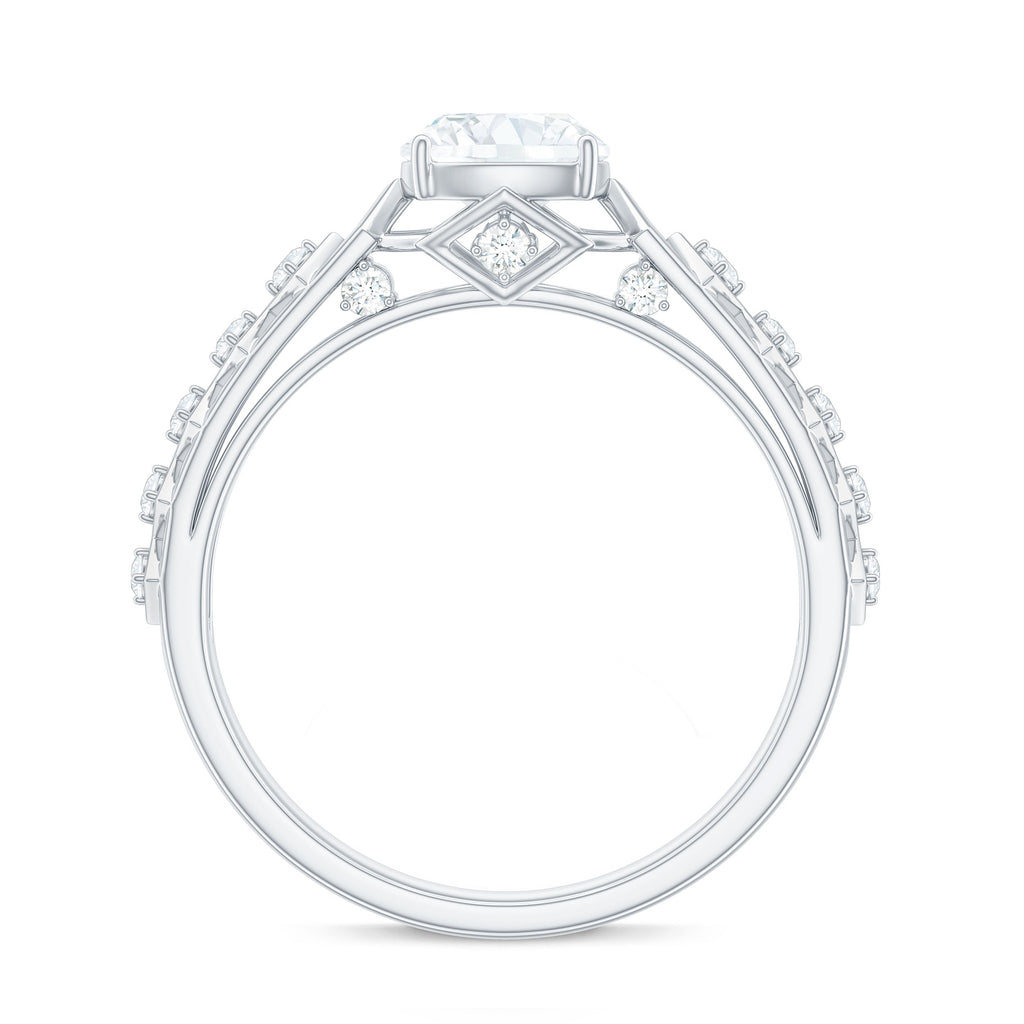 1.7 Carat Cushion Cut Certified Moissanite Solitaire Engagement Ring