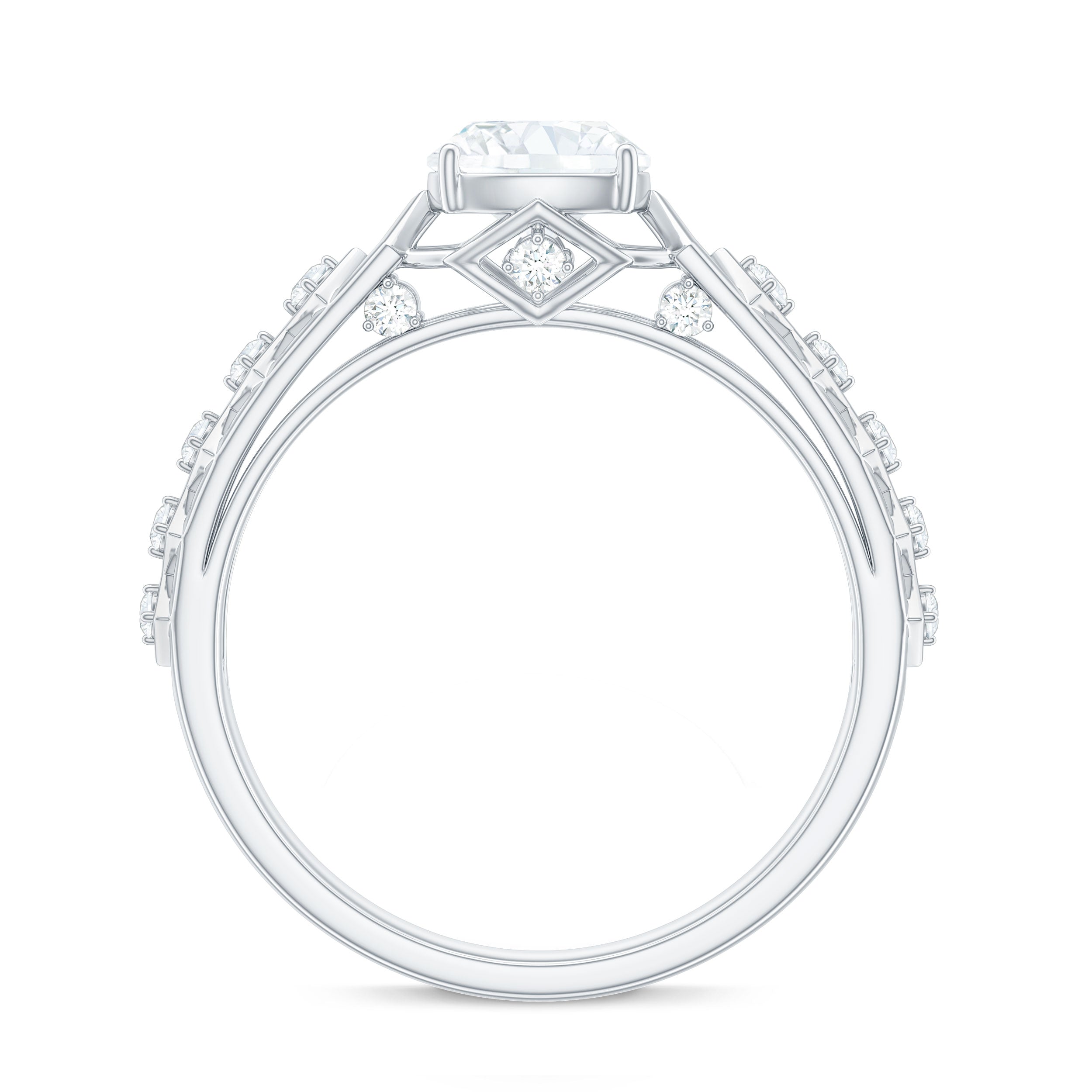 1.7 Carat Cushion Cut Certified Moissanite Solitaire Engagement Ring