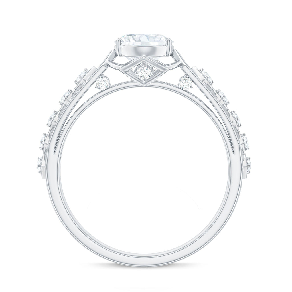 1.2 Carat Oval Cut Moissanite Solitaire Engagement Ring