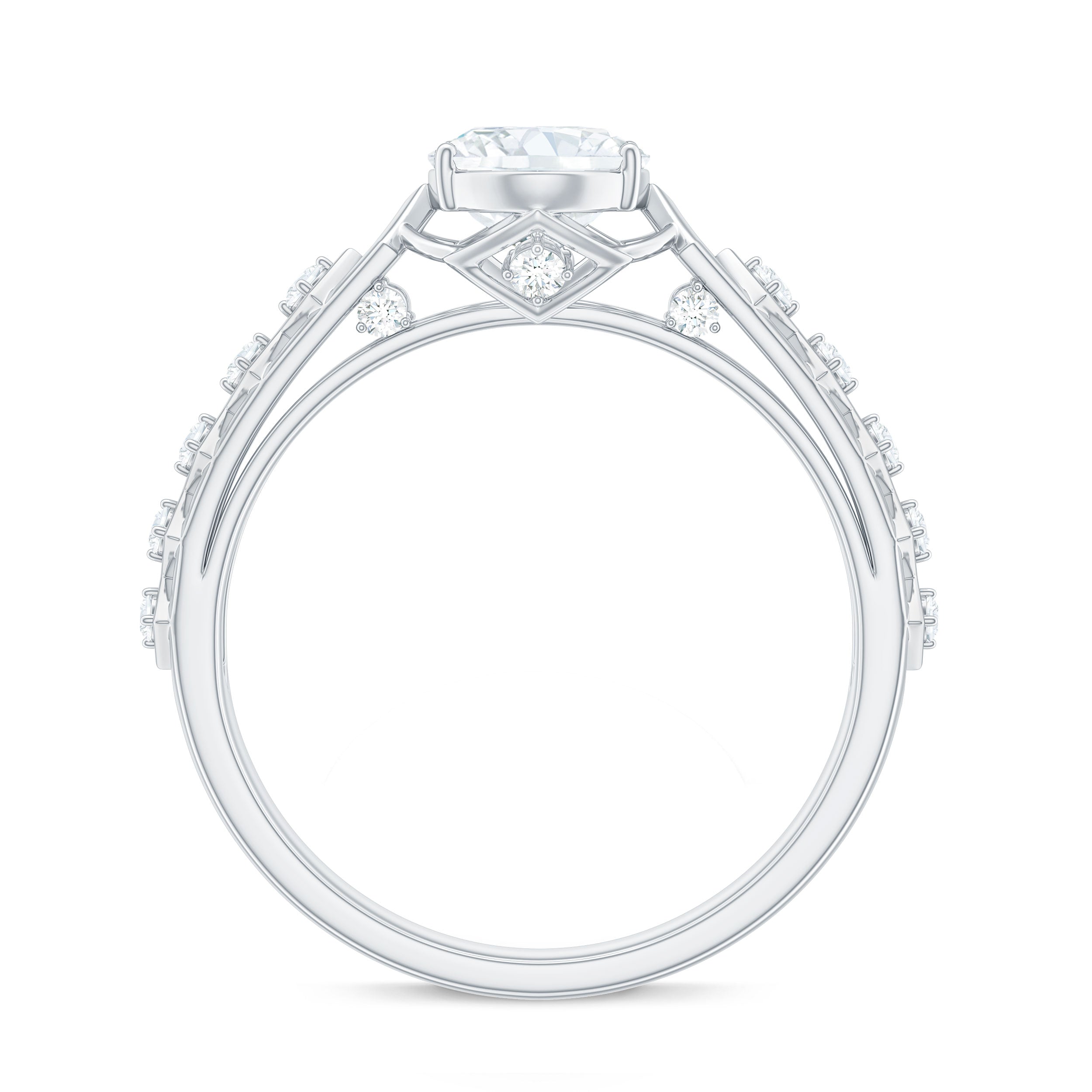 1.2 Carat Oval Cut Moissanite Solitaire Engagement Ring
