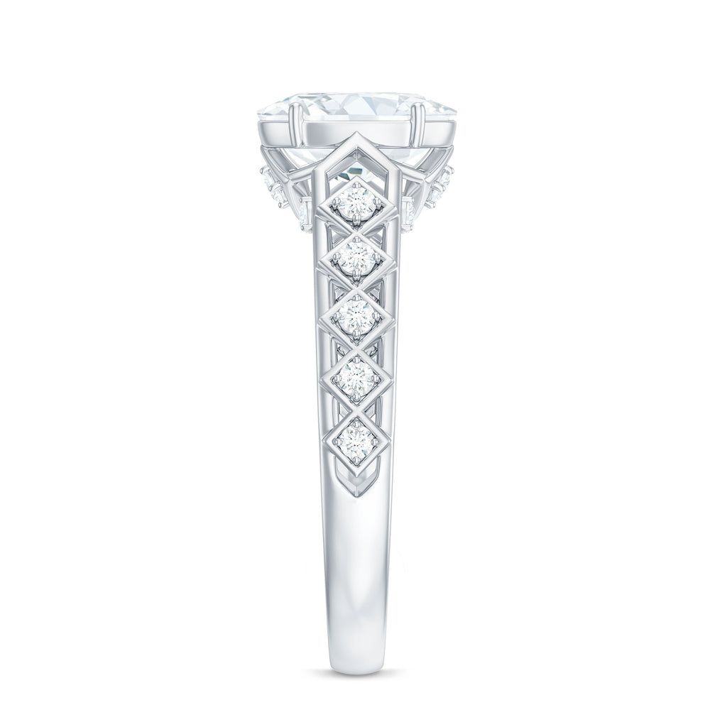 1.2 Carat Oval Cut Moissanite Solitaire Engagement Ring