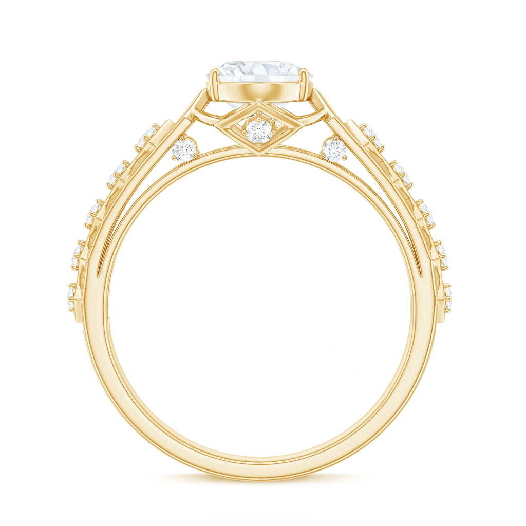 1.2 Carat Oval Cut Moissanite Solitaire Engagement Ring