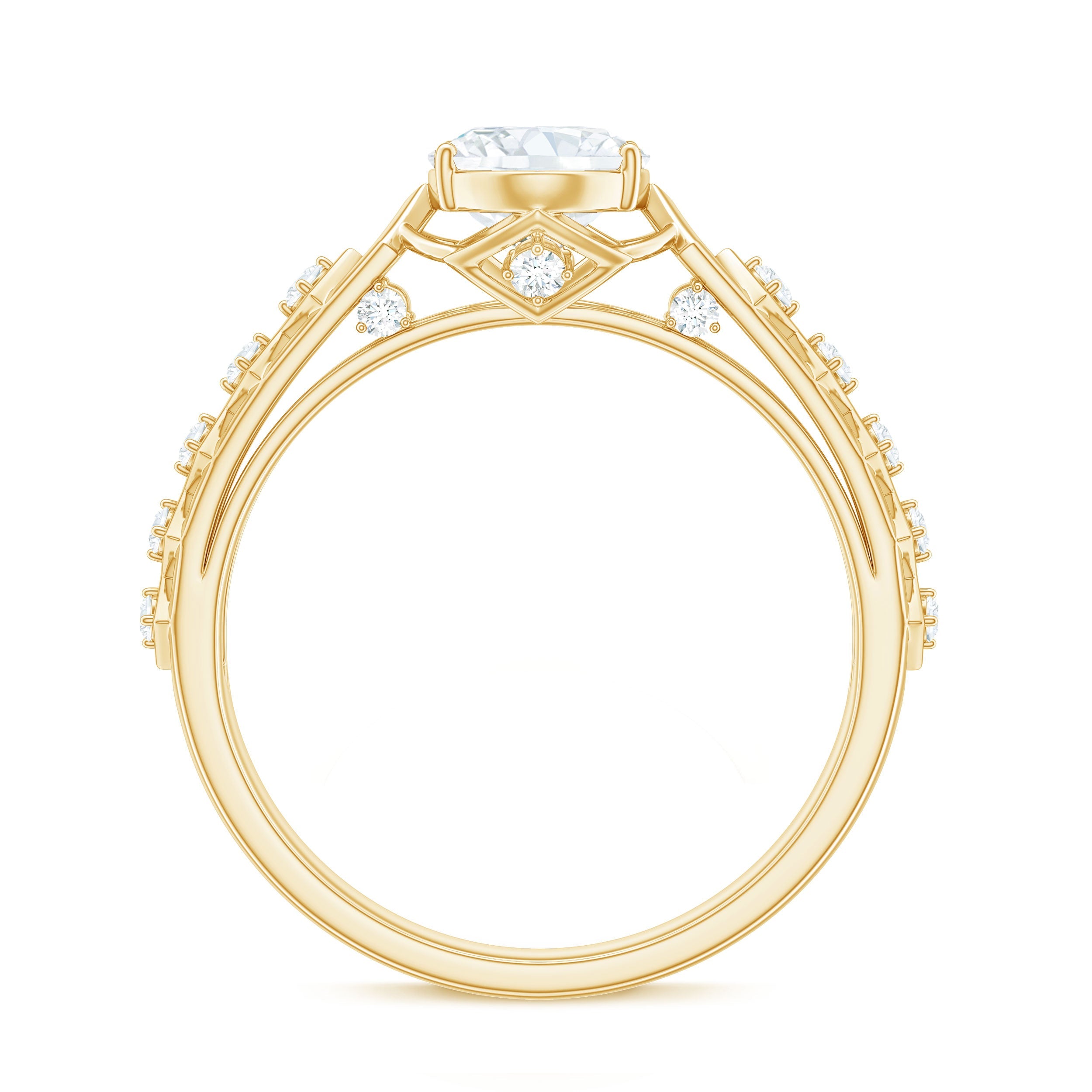 1.2 Carat Oval Cut Moissanite Solitaire Engagement Ring