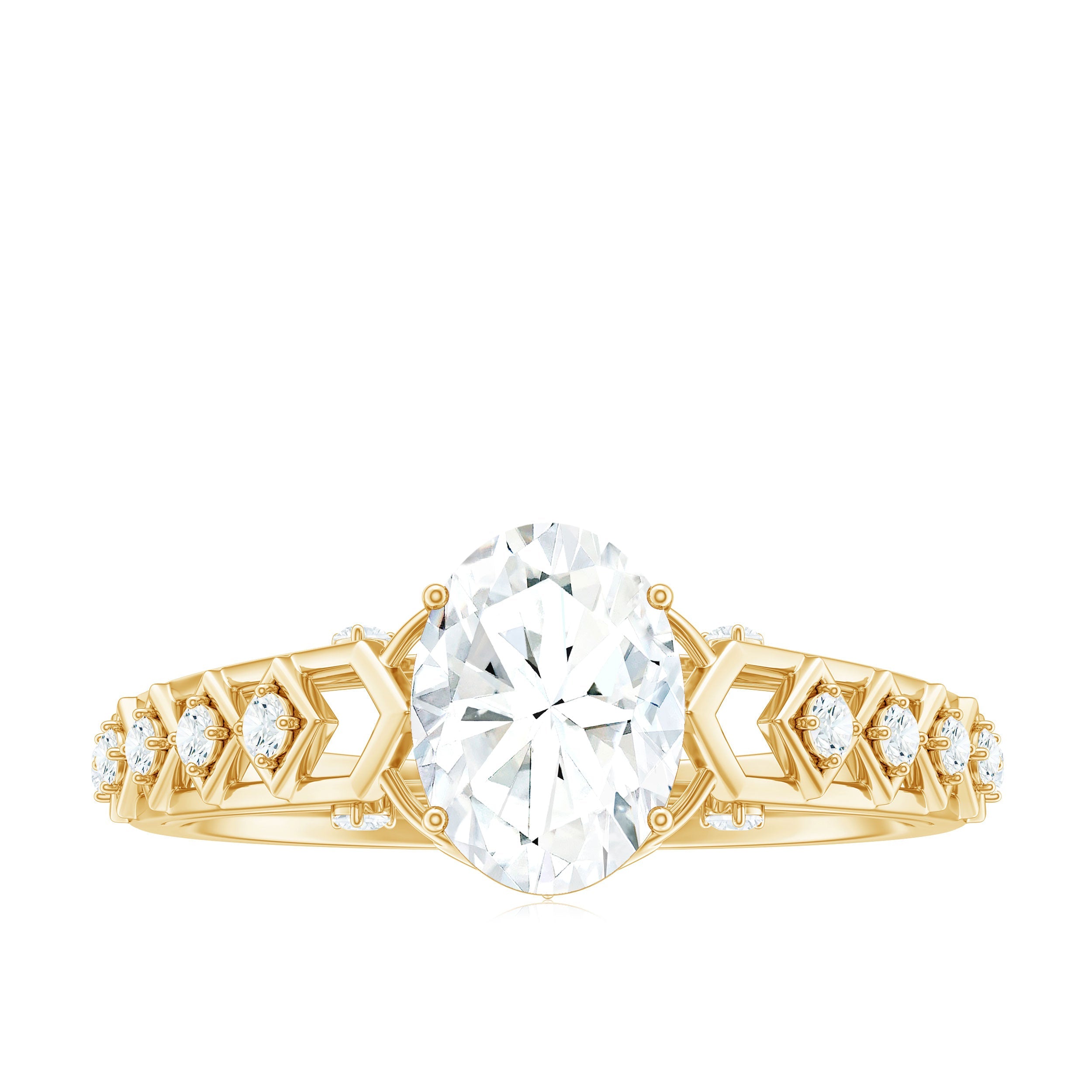 1.2 Carat Oval Cut Moissanite Solitaire Engagement Ring