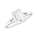 1.8 Carat Emerald Cut Moissanite Bezel Set Engagement Ring with Split Shank